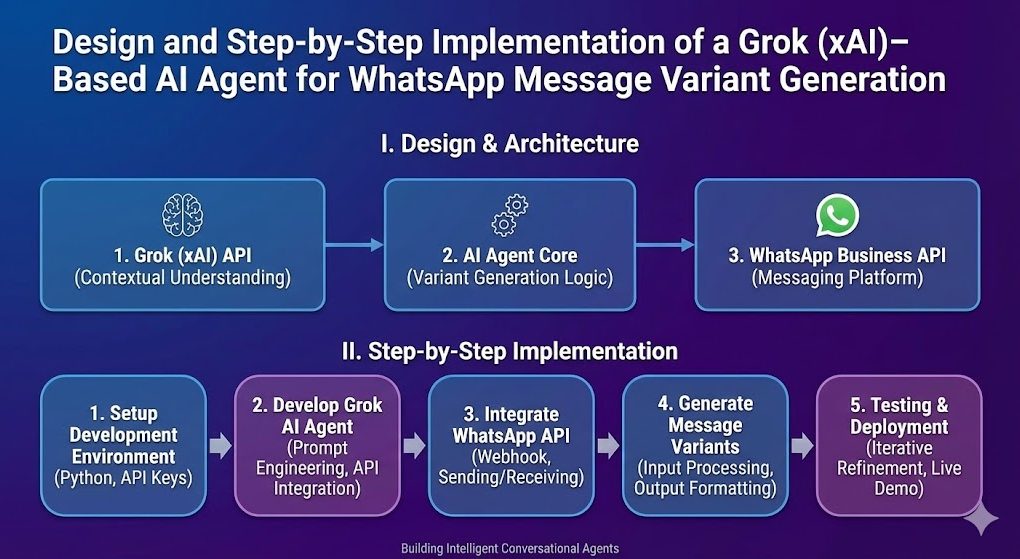 Design and Step-by-Step Implementation of a Grok (xAI)–Based AI Agent for WhatsApp Message Variant Generation