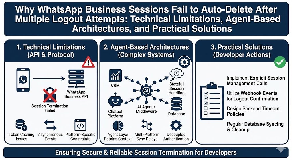 Why WhatsApp Business Sessions Fail to Auto-Delete After Multiple Logout Attempts: Technical Limitations, Agent-Based Architectures, and Practical Solutions for Developers
